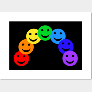 Happy Smiling Faces Rainbow Arc Posters and Art